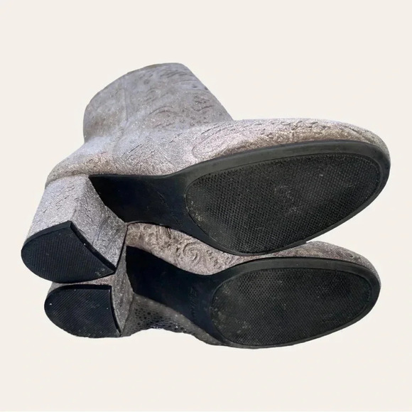 Women’s ZIGISOHO‎ EMBOSSED VELVET NYGIA ANKLE BOOTS SIZE 6.5 GRAY IN COLOR - Picture 7 of 10